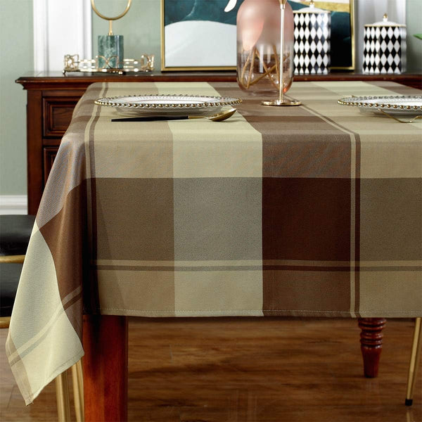 Rectangle Tablecloth Plaid Style Polyester Table Cloth, Spillproof, Dust-Proof, Heavy Weight for Kitchen Dining Table