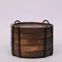 Mango Wood Coasters for Drinks with Iron Holder Stand, Set of 5 for Tabletop Protection