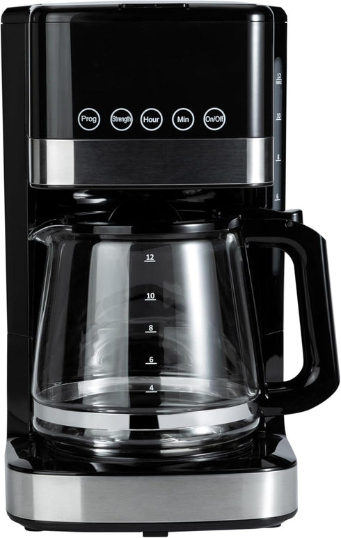 Programmable 12 (1.9 Amazon Basics Cup Drip Coffee Maker with Glass Coffee Pot Qt), Auto Shut-off, Touch Screen, Auto