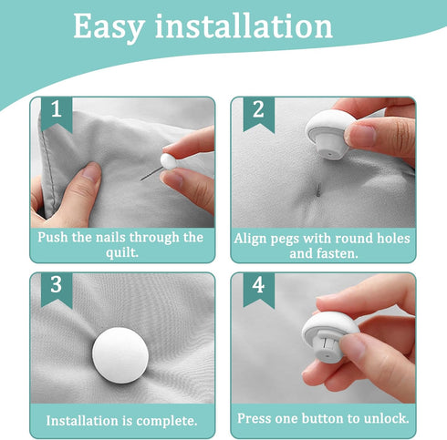 20 Pcs White Duvet Clips for Comforter, Duvet Pins Set Keeps Comforter from Shifting, Quilt Decoration (White)
