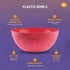 YBM HOME 8-Inch Plastic Serve Mixing Bowl, Ideal for Cereal, Snacks, Salad, Microwave Safe, Pink