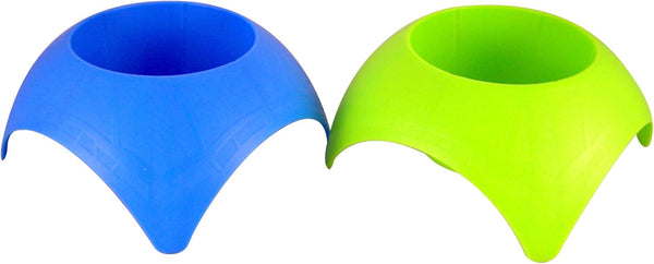 Set of 2 Turtleback Sand Coaster Cup Holders in Blue and Lime Green