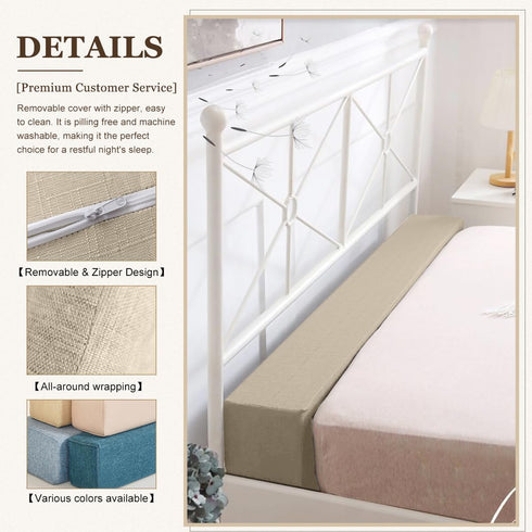 Cover(Beige-LxWxH-54 6 6in) Mattress Extender for Twin/Twin XL/Queen/King Bed, Bed Gap/Space/Crack Filler Between