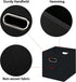 Black Foldable Storage Cubes Bins - Fabric Storage Box Organizer with Dual Handles for Home