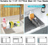 304stainless 14in-18in) YQh Retractable Sink Drain Rack, Steel Expandable Sink Storage Rack, Adjustabl Kitchen Sponge