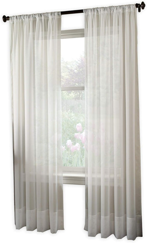 Curtainworks Soho Voile Curtain Panel, 144", Winter White