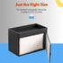 Rectangular Leather Tissue Box Cover with Storage Tray, Black Facial Tissue Holder for Bathroom, Office, Night Stand