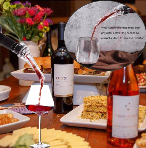Wine Pourer Aerator, Wine Decanter Accessories, Gifts for Women and Men, Clear Wine Aerator Pourer