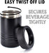 4-in-1 Stainless Steel 12 oz Double Wall Vacuum Insulated Can or Bottle Cooler, Fits 16 oz Cans - Black