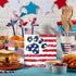 JXREQ Patriotic Red White and Blue Dog Paw Desk Decor for 4th of July, Independence Day Tiered Tray Decor