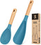 Cooking Spoon and Rice Scooper for Nonstick Cookware, Durable BPA-Free Matte Silicone, Wood Handle for Mixing