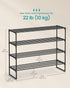 4-Tier 20-25 11.8 36.2 29.1 Inches, ULSA14BK SONGMICS Shoe Rack, Shoe Organizer, Metal Storage Shelf, Upright or Upside