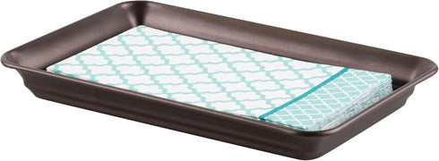 iDesign Metal Vanity Tray, Non-Slip Guest Towel Board for Cosmetics, Makeup, Jewelry, Keys, Bathroom, Kitchen, Office,