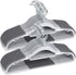OIKA 50 Pack Non-Slip Plastic Hangers with Tie Rack, Heavy Duty Slim Closet Hangers for Shirts, Pants, Grey