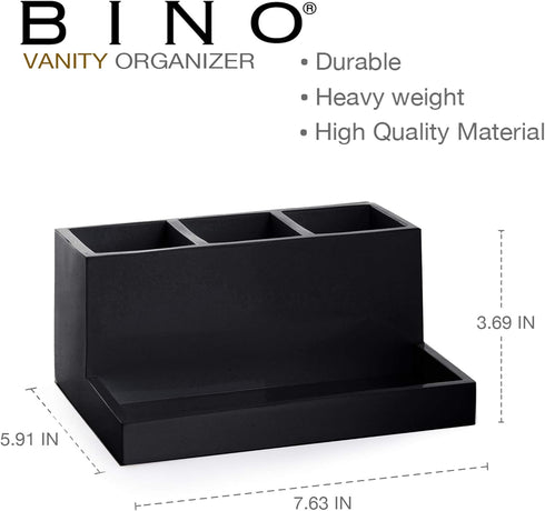 3 BINO Multi Purpose Compartment Organizer with Tray - Makeup Brush Holder and Toothbrush Holder - Marble Bathroom