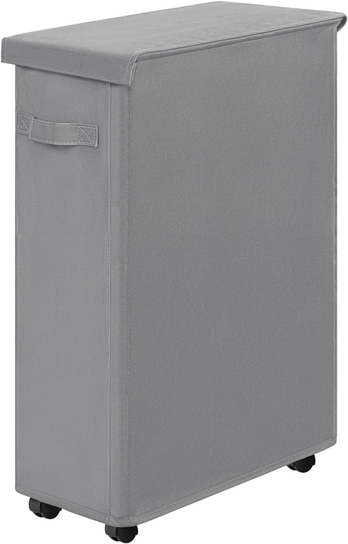 Chrislley Slim Laundry Hamper with Wheels, 45L Narrow Rolling Laundry Basket with