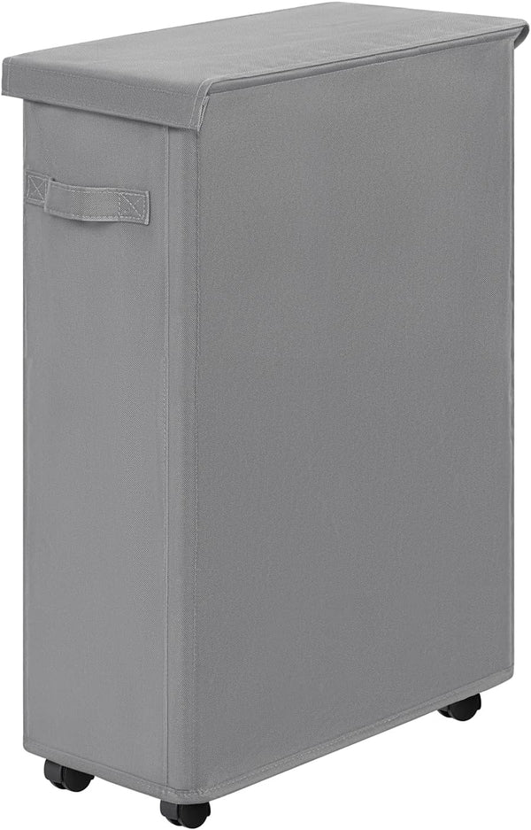 Chrislley Slim Laundry Hamper with Wheels, 45L Narrow Rolling Laundry Basket with