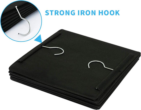BrilliantJo 2 Pack Closet 5 6 43"x12"x12"(Black) Hanging Organizer, Shelves Hanging Storage with Side Pockets