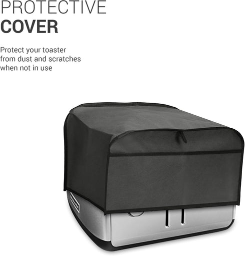 kwmobile Cover Compatible with 4 Slice Toaster - Plastic Case for Bread Toaster Machine- Dark Grey