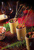 Gmark Bamboo Knot Skewers 6" 200 ct, Twisted Ends Bamboo Picks, Cocktail Picks GM1030