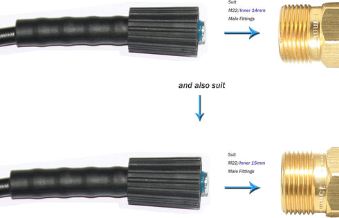 XZT 50FT 1/4-inch Anti-Kink High Pressure Washer Hose with Adapter, 3000PSI Extension Hose for Most Brands