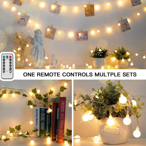 50 suddus Globe String Lights Bedroom, Led Fairy Lights Plug in, Indoor String Lights for Classroom, Christmas