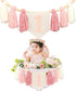 1st 1 Boho Pink Handmade Birthday High Chair Banner First Highchair Banner For Baby Girls Wild One Wall Hangings Wood