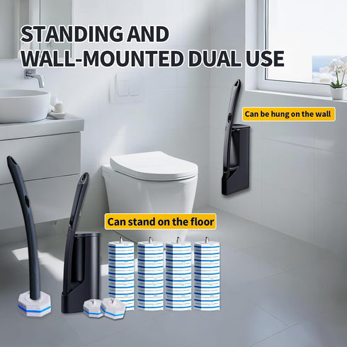 FAMYLI Wands40 Disposable Toilet Brush - Toilet Bowl Cleaner, Toilet Cleaning Supplies, Toilet Brush with Holder