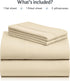 LuxClub 4 PC Full Size Sheet Set, Deep Pockets 16", Wrinkle Free Cooling Sheets, Cream Full
