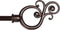 Kenney KN65260 Valencia Large Plastic Scroll End Window Curtain Rod, 28-48" Adjustable, Chocolate