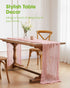 2-Pack 120'' Pureegg Cheesecloth Table Runner, Easter Spring Boho Gauze Table Cloth Decorations for Party, Baby Shower