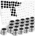 20 Pack 240 Set Bekith Magnetic Spice Jars, Magnetic Spice Containers for Refrigerator, Seasoning Tins with Clear Top