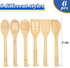 HANSGO 6PCS Bamboo Cooking Utensils, Bamboo Spatula Spoons Kitchen Cooking Utensils Set for Home Kitchen Housewarming Holiday Gift
