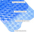40 16 Inch Extra Long Bathtub Mat Non Slip, Clear Navy Blue Soft Bath Mat for Tub x Full Size, Long Shower Mats