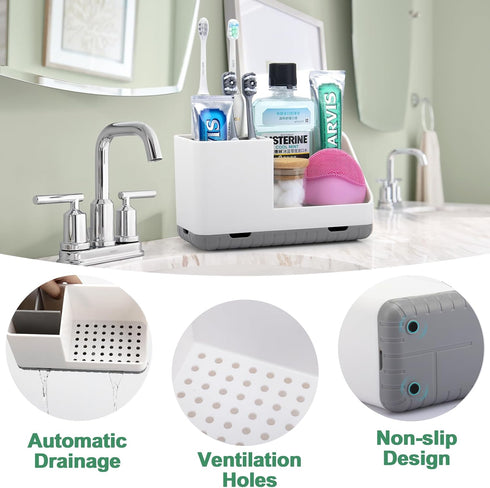 Countertop PARKMANI Toothbrush Holders for Bathrooms, Kids Electric Toothbrush and Toothpaste Holder with Drainage