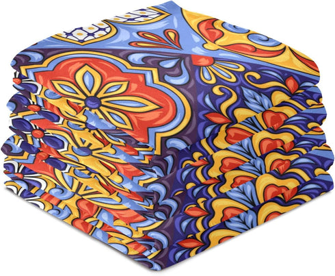 STAYTOP Set of 4 Mexican Talavera Ceramic Kitchen Towels, Super Soft, Strong Absorption, 28x18in Multifunctional