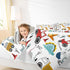 Set Set Set Set 1 Feelyou Construction Comforter Kids Cartoon Dinosaur Comforter Cover for Boys Equipment Trucks