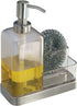 iDesign 67080 Forma Plastic Soap Pump with Caddy, Dispenser with Storage Compartment, Stainless