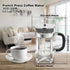 French Press Coffee Maker, 34oz 304 Stainless Steel with 2 Filters, Heat Resistant Borosilicate Glass, BPA Free