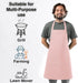 Kitchen Apron Waterdrop Resistant Cotton Apron - Adjustable Aprons for Women with Pockets, 10 Color Options