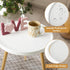 14.96" 14.96" 17.52" danpinera Small Round Side Table, Mini White Table with Wooden Tray & Metal Legged, Gold Side