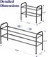 2-Tier Closet, 17.5"32.6" 9.1" 15.4", Kitsure Extendable Shoe Rack - Adjustable Metal Shoe Organizer, Sturdy
