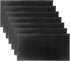 QWORK 6 Pack Black Bar Mat, 12" x 6" Rubber Spill Mat for Cocktail Mixing and Non Slip Glass Drying