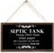 Bathroom Quote Wood Sign-Septic Tank Sign Hanging Signs 10 X 5 Inch, Toilet Rule Wooden Plaque for Restroom Door Decor