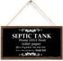 Bathroom Quote Wood Sign-Septic Tank Sign Hanging Signs 10 X 5 Inch, Toilet Rule Wooden Plaque for Restroom Door Decor