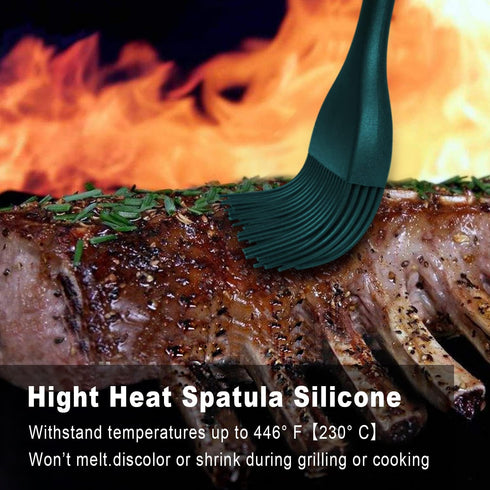 Walfos Silicone Basting Pastry Brush Set, 2 Pcs in Ink Green, Perfect for BBQ Grill Kitchen Cooking