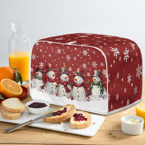 Snowman Toaster Cover, Bread Maker Kitchen Small Appliance Dust Covers for Christmas Decor, Universal Size
