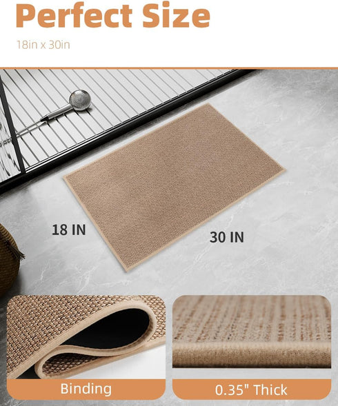 Non-Slip Bath Mats with Rubber Backing, Absorbent Thin Bathroom Rugs, Quick Dry Machine Washable for Floor