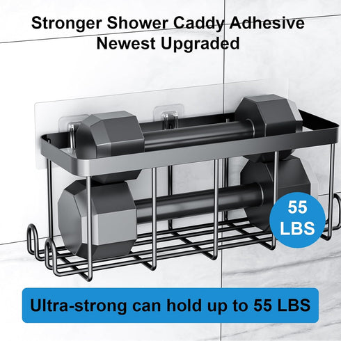 3 Pack Lsnisni Shower Caddy Adhesive Replacement, Waterproof Shower Shelf Adhesive Strips, Strong Adhesive Flat Hooks
