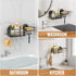 LEVERLOC Shower Caddy Suction Cup with Hooks and Soap Holder, No-Drilling Bathroom Organizer, Black